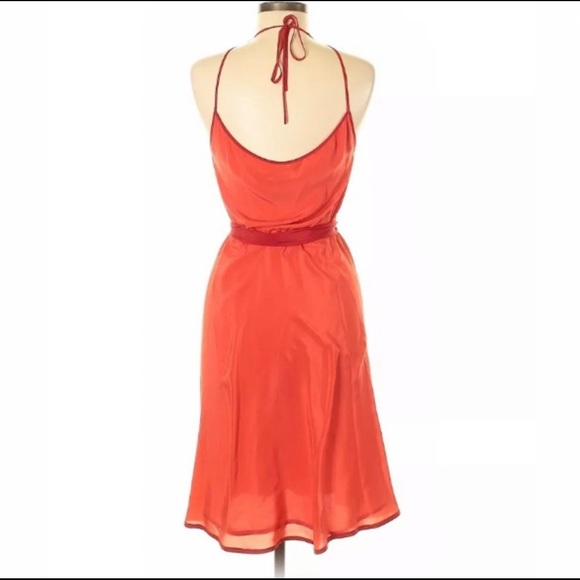 Anthropologie Red Silk Dress Sz 0 - Picture 2 of 7